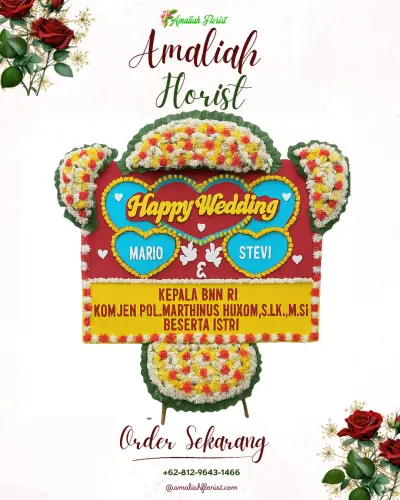 Karangan Papan Bunga Pernikahan di Lobener Lor